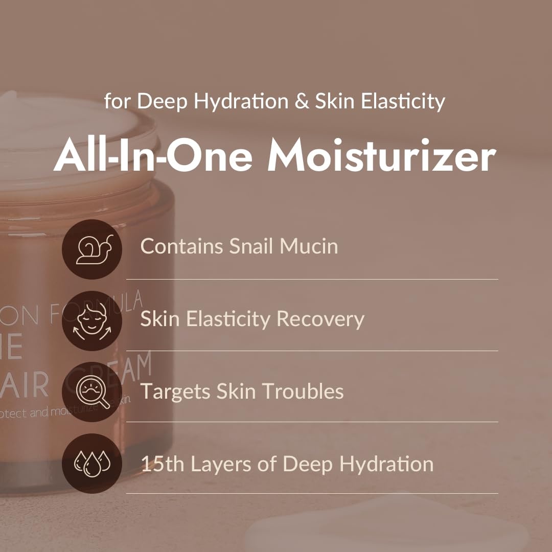 image:imageMIZON AllinOne Snail Repair Cream Korean Face Moisturizer with Snail Mucin 12 Natural Extracts Hydrating amp Nourishing Cream for Fine Lines Wrinkles amp Blemish Care Big Size406 fl oz253 Fl Oz Pack of 2