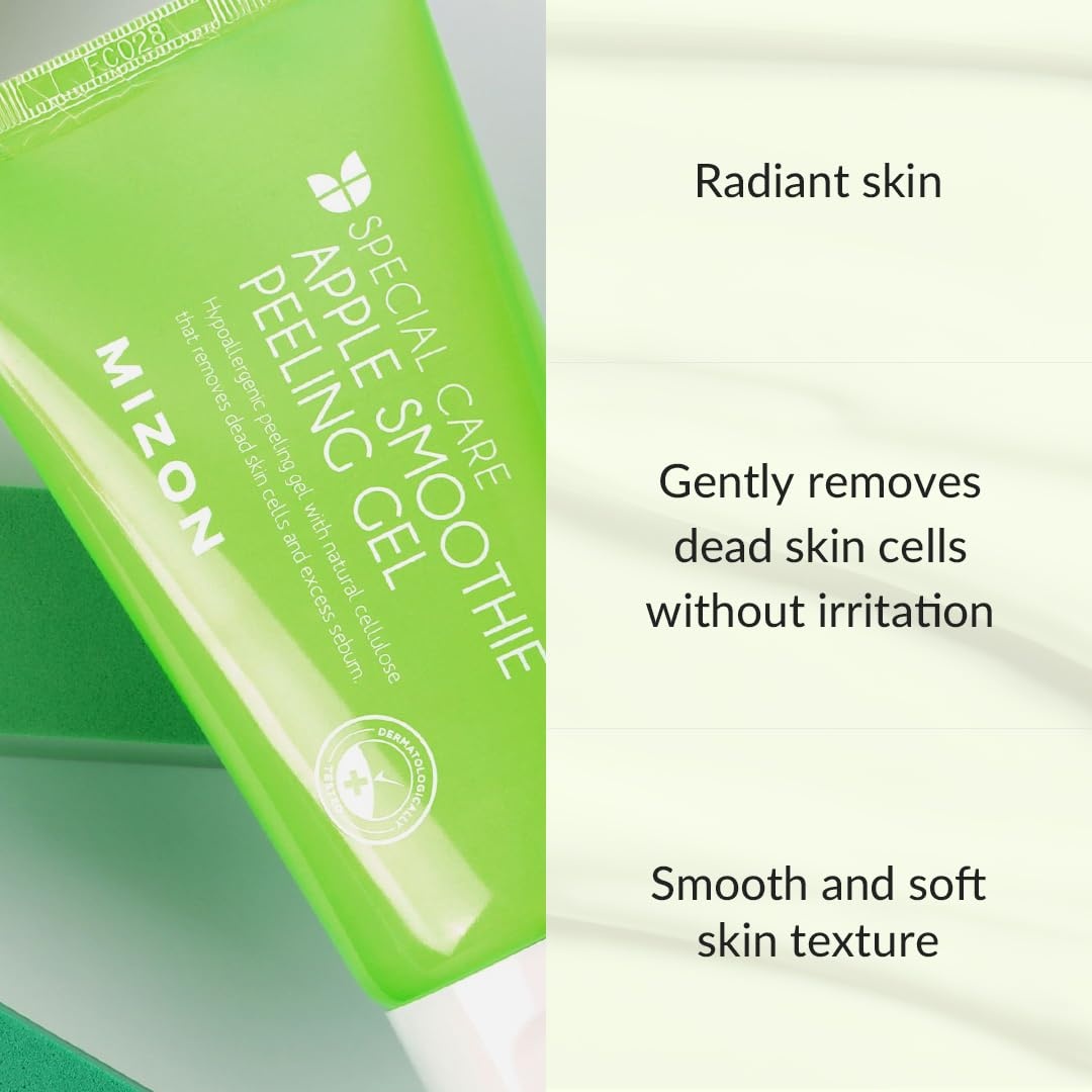 image:imageMIZON Apple Smoothie Peeling Gel for Smooth Glowing Skin Deep Cleansing and Gentle Exfoliation with Natural Elasticity for Face 120ml 41 fl oz