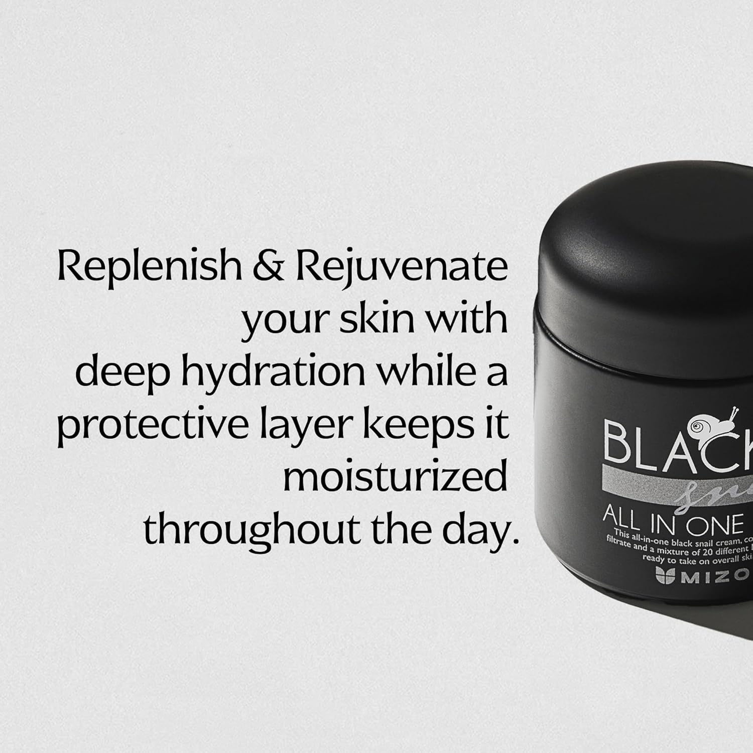 image:imageMIZON Black Snail All in One Cream Intensive Korean Skin Care Facial Moisturizer with Snail Mucin Extract 254 fl oz253 Fl Oz Pack of 1