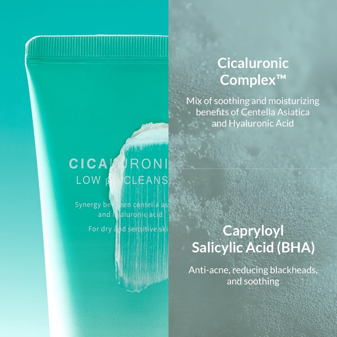 image:imageMIZON Cicaluronic Low pH Cleanser with Centella Asiatica Hyaluronic Acid BHA Sebum Care Blemish Care Dead Skin Cell Removal Korean Skincare 120ml405fl oz4 Fl Oz Pack of 1