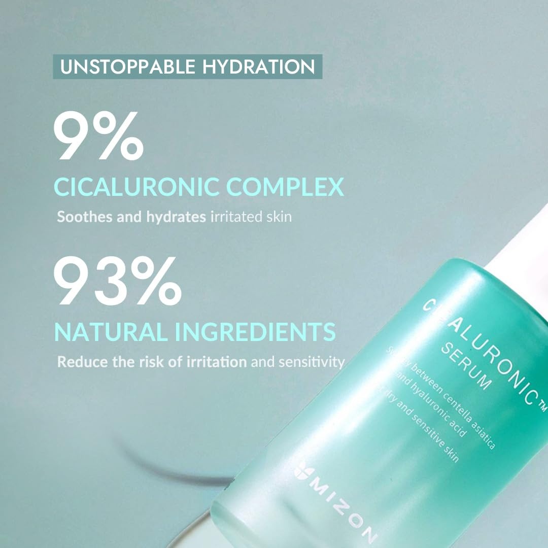 image:imageMIZON Cicaluronic Serum Soothing Moisturizing Centella Asiatica Hyaluronic Acid Vegan Formula Korean skincare 30ml 101 FL oz