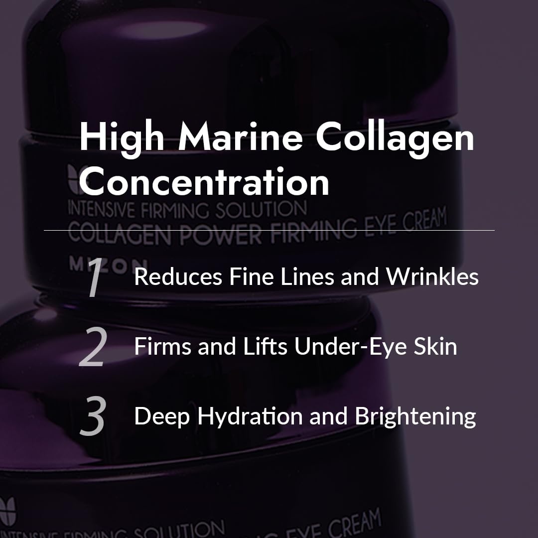 image:imageMIZON Collagen Power Firming Eye Cream Collagen Antiwrinkle elastin booster Moisturizing skin elasticity with Hyaluronic Acid 25ml 084 FL oz085 Fl Oz Pack of 1