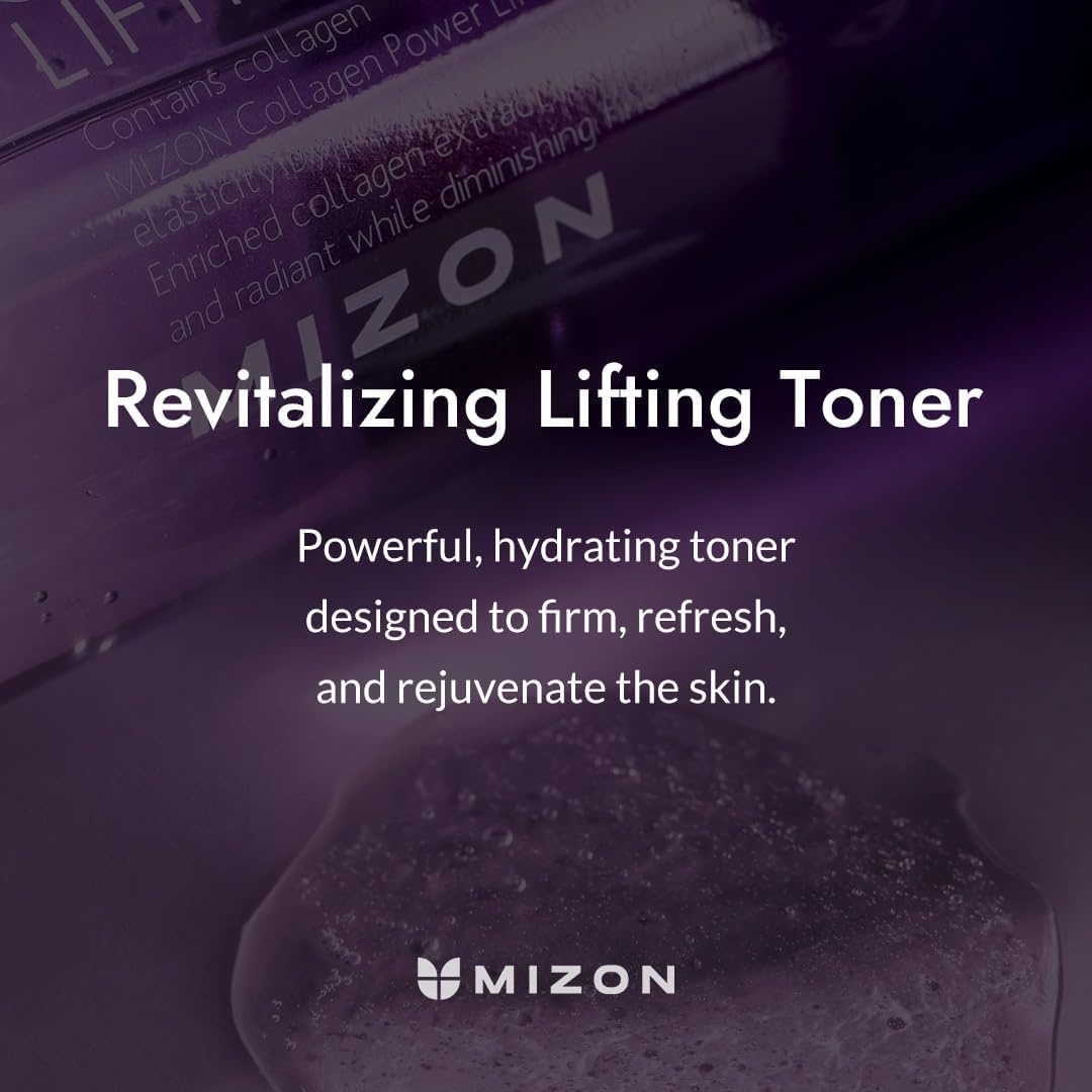 image:imageMIZON Collagen Power Lifting Toner Hydrolyzed Collagen with Adenosine Vitamin E Moisturizing Skin Booster for Dry Rough and Aging Skin 120ml 406 fl oz