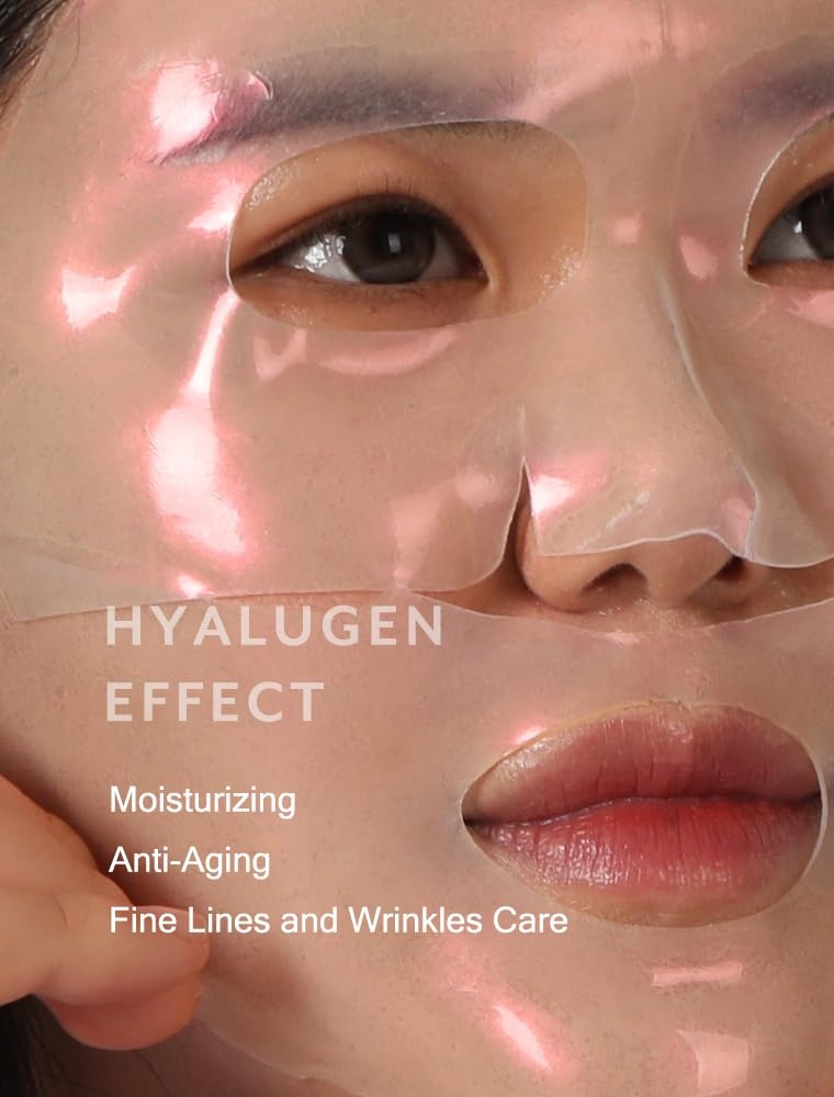 image:imageMIZON Hyalugen Pearl Jelly Face Mask 5 Pack with Collagen amp Hyaluronic Acid Korean Beauty Full Face Sheet Mask Glowy Pearl Finish
