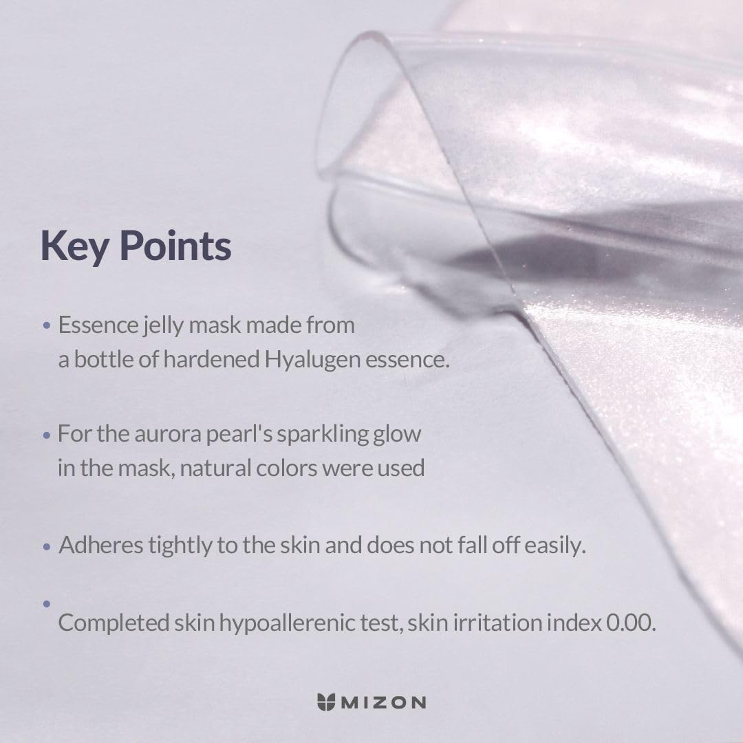 image:imageMIZON Hyalugen Pearl Jelly Face Mask 5 Pack with Collagen amp Hyaluronic Acid Korean Beauty Full Face Sheet Mask Glowy Pearl Finish