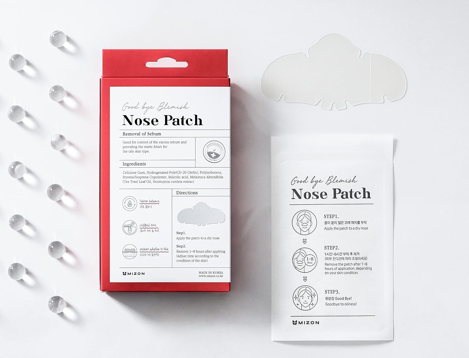 image:imageMIZON Korean Nose Patch Blackhead Remover Patch for Pores Pimples Zits Oil and Acne10ea