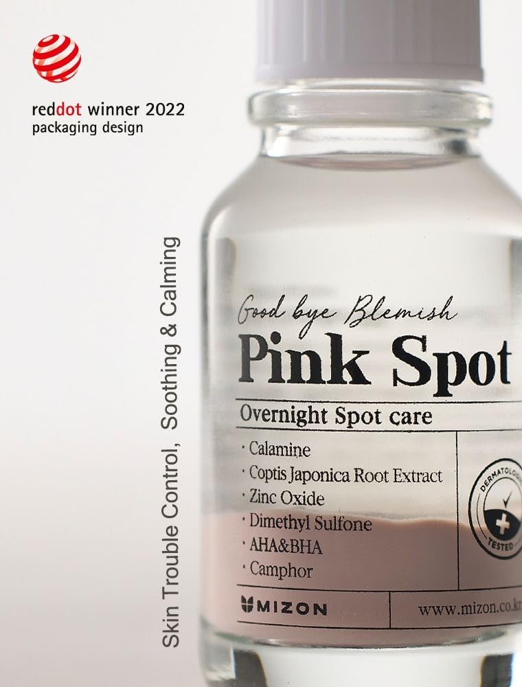image:imageMIZON Pink Spot Overnight spot care Pimple Care Product with Calamine AHA BHA Acne treatment Breakout treatment 19ml065 fl oz