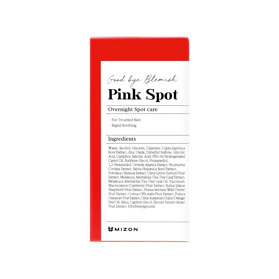 image:imageMIZON Pink Spot Overnight spot care Pimple Care Product with Calamine AHA BHA Acne treatment Breakout treatment 19ml065 fl oz