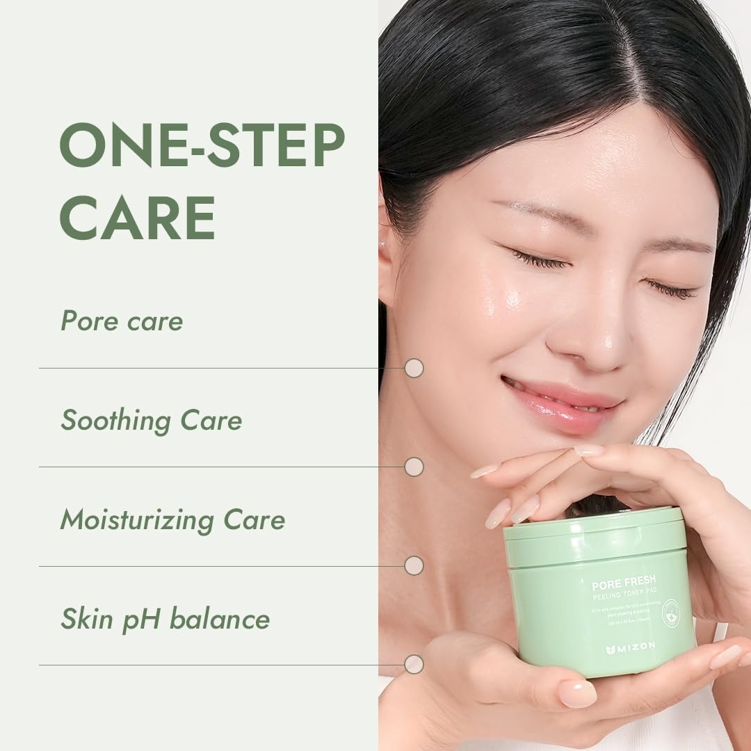 image:imageMIZON Pore Fresh Peeling Toner Pads with AHA BHA PHA Tea Tree amp Turmeric Extracts Gentle Exfoliation amp Deep Cleansing Cotton Soothing Exfoliating Pore Tightening for Face 60 PCS