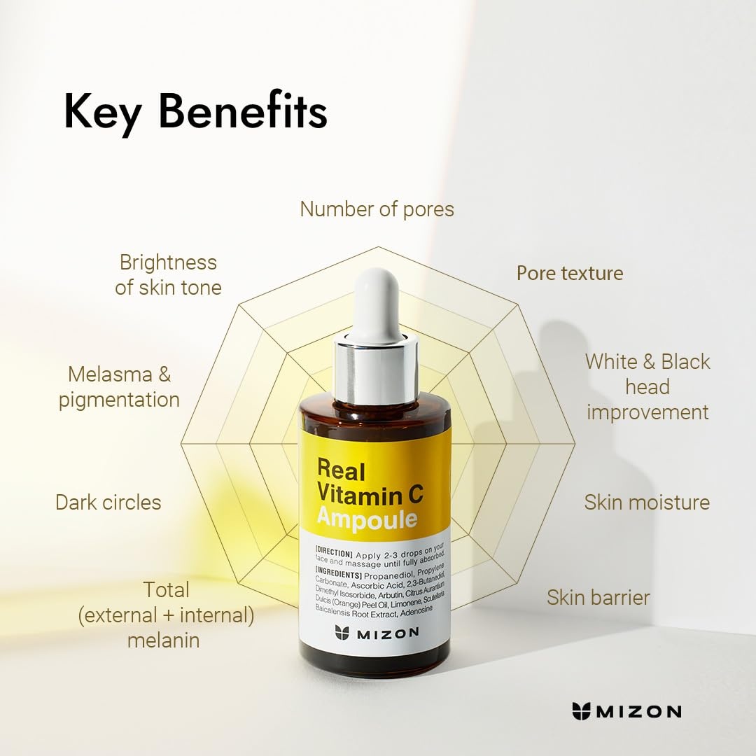 image:imageMIZON Real Vitamin C Ampoule Pure Vitamin C No Water Added10 Ingredients Nutrition Face Moisturizer 101 fl oz101 Fl Oz Pack of 1