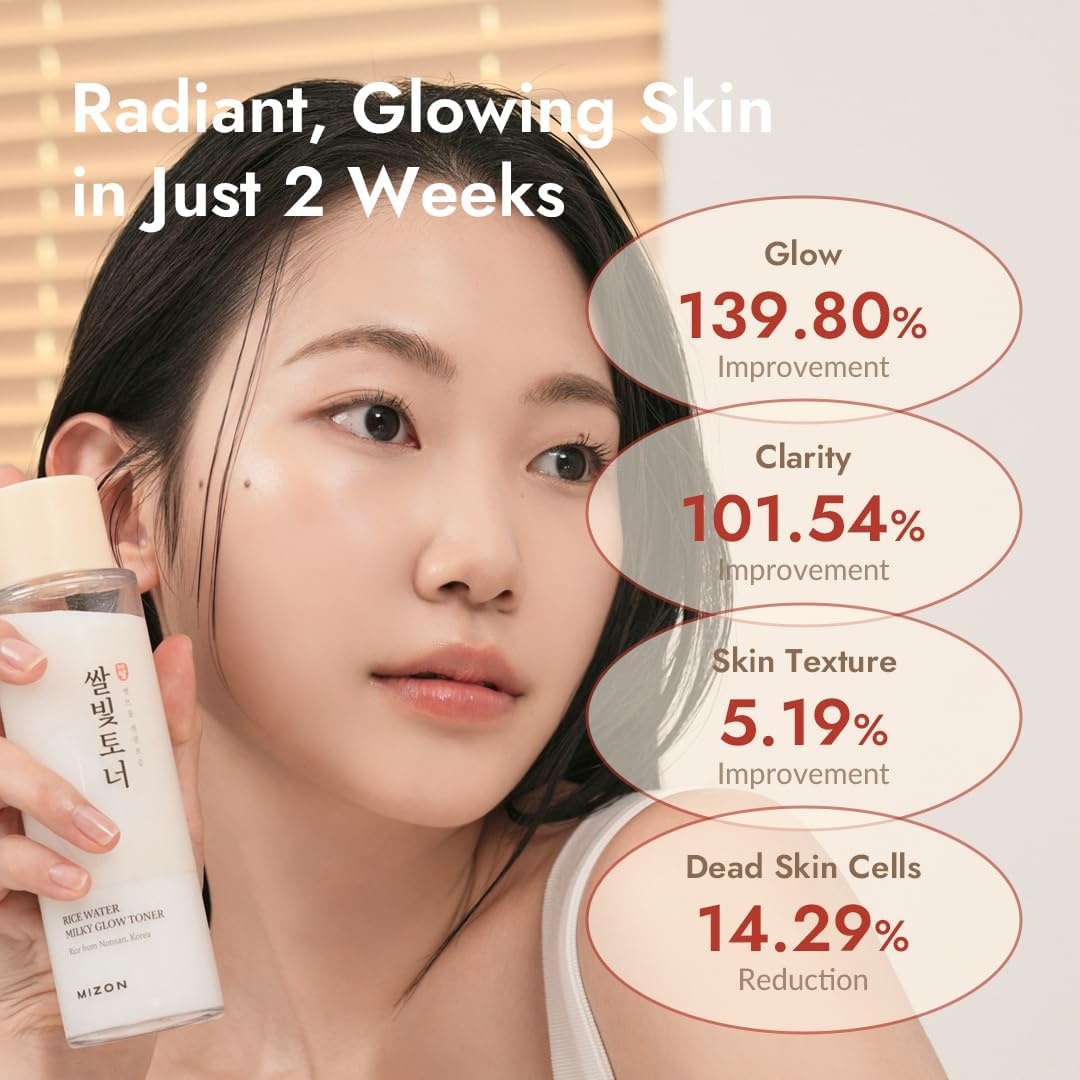 image:imageMIZON Rice Water Milky Glow Toner Glowy Skin and Hydrating Face Moisturizer with PDRN Niacinamide Ceramides and Squalane Milky Rice Toner for Glass Skin and Radiant Complexion 507 fl oz