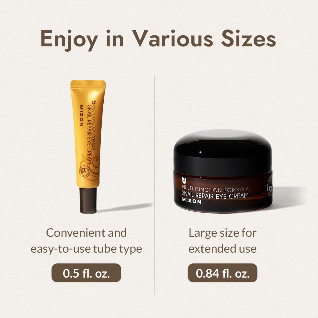 image:imageMIZON Snail Line Snail Repair Eye Cream natural treatment wrinkle treatment fine line hydrating healthy skin Korean skincare 084 oz05 Ounce Pack of 1