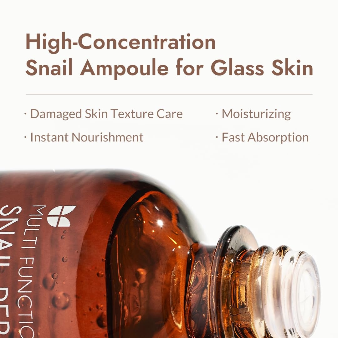 image:imageMIZON Snail Mucin Repair Ampoule Korean Snail Serum with Hyaluronic Acid Peptides amp Vitamin E Hydrating Snail Skincare for Elasticity amp Glass Skin Look 101 fl ozSnail