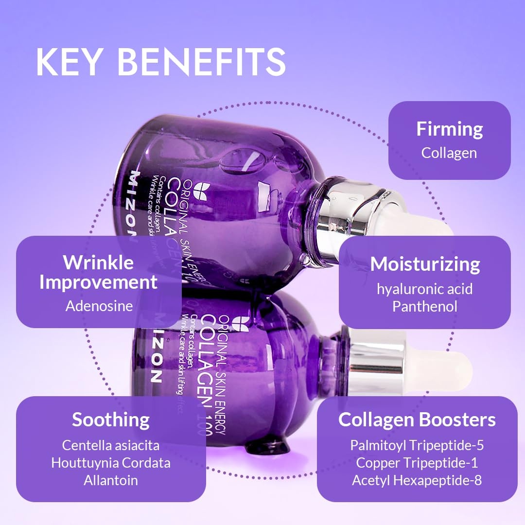 image:imageMIZON Snail Mucin Repair Ampoule Korean Snail Serum with Hyaluronic Acid Peptides amp Vitamin E Hydrating Snail Skincare for Elasticity amp Glass Skin Look 101 fl ozCollagen