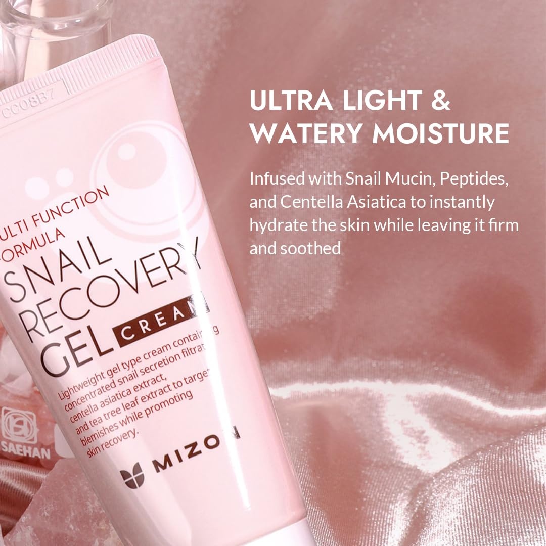 image:imageMIZON Snail Recovery Gel Cream Wrinkle Care Skin Elasticity Moisture FragranceFree ParabenFree 45ml 152 fl oz15 Fl Oz Pack of 2