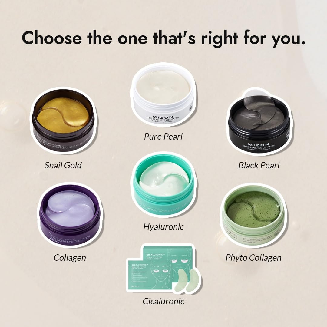 image:imageMIZON Under Eye Patches for Puffy Eyes amp Dark Circles 24K Gold amp Snail Mucin 60 Pcs AntiWrinkle Collagen amp Peptide Formula Moisturizing Korean Eye Mask for ElasticityPure Pearl
