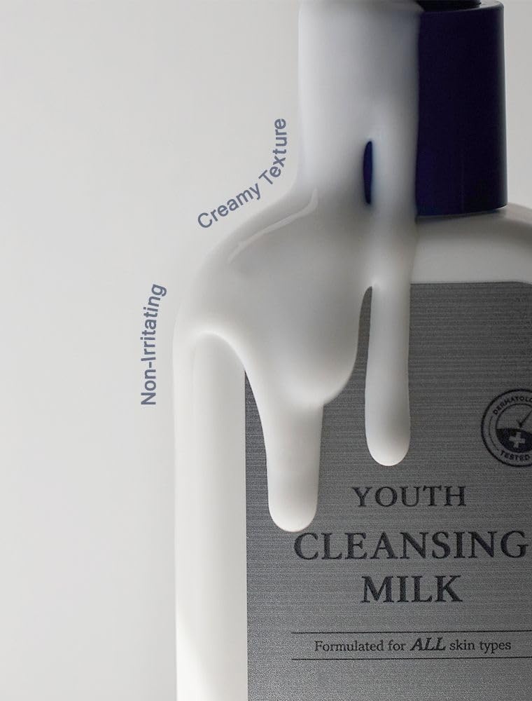 image:imageMIZON Youth Cleansing Milk Gentle Face Cleanser with Retinal Aminoacids Squalane Korean Skincare for Youthful Skin200ml676 floz