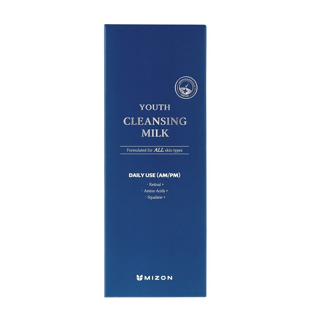image:imageMIZON Youth Cleansing Milk Gentle Face Cleanser with Retinal Aminoacids Squalane Korean Skincare for Youthful Skin200ml676 floz