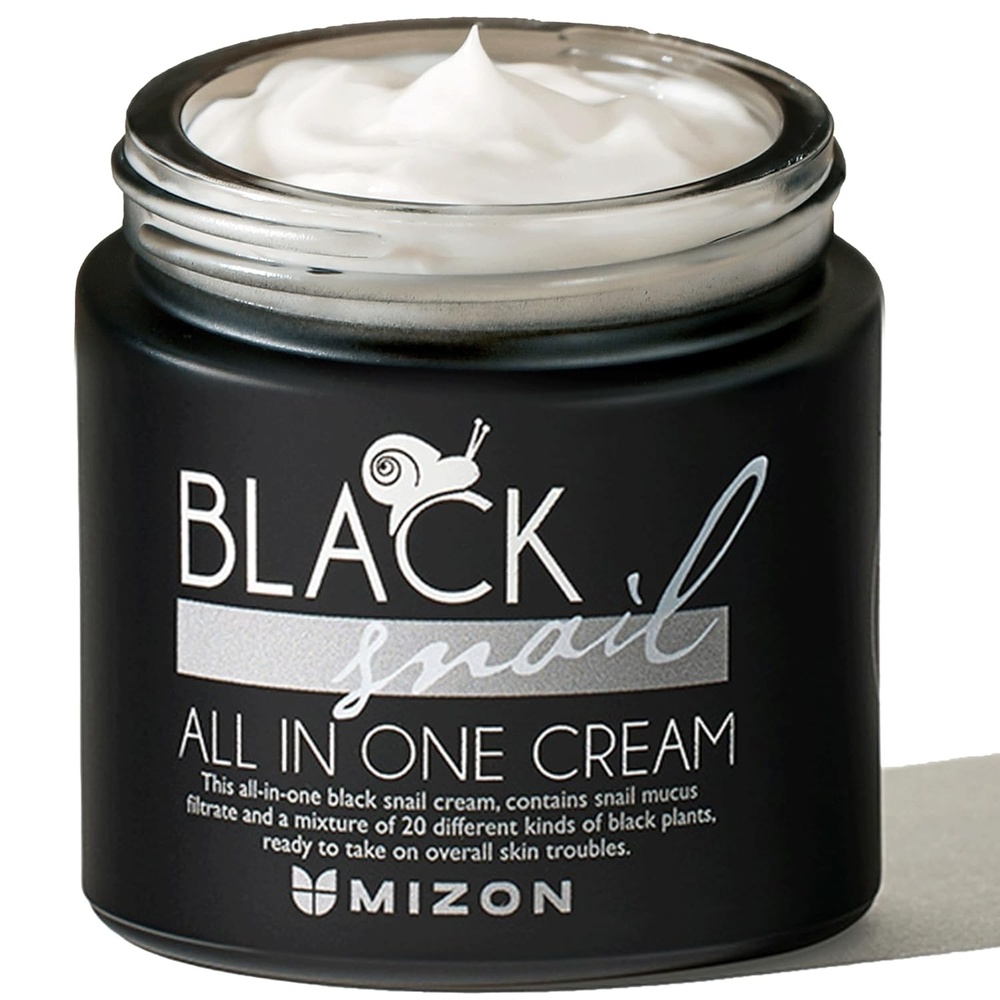 image:imageMIZON Black Snail All in One Cream Intensive Korean Skin Care Facial Moisturizer with Snail Mucin Extract 254 fl oz253 Fl Oz Pack of 1