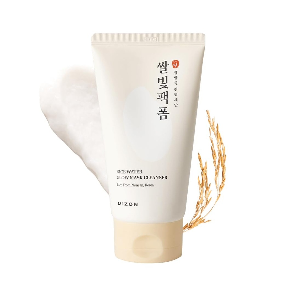 image:imageMIZON Rice Water Glow Mask Cleanser 2in1 Face Wash and Mask with Rice Seed Water Niacinamide Ceramide NP Squalane and Shea Butter for Hydrating and Glass Skin 507 fl oz