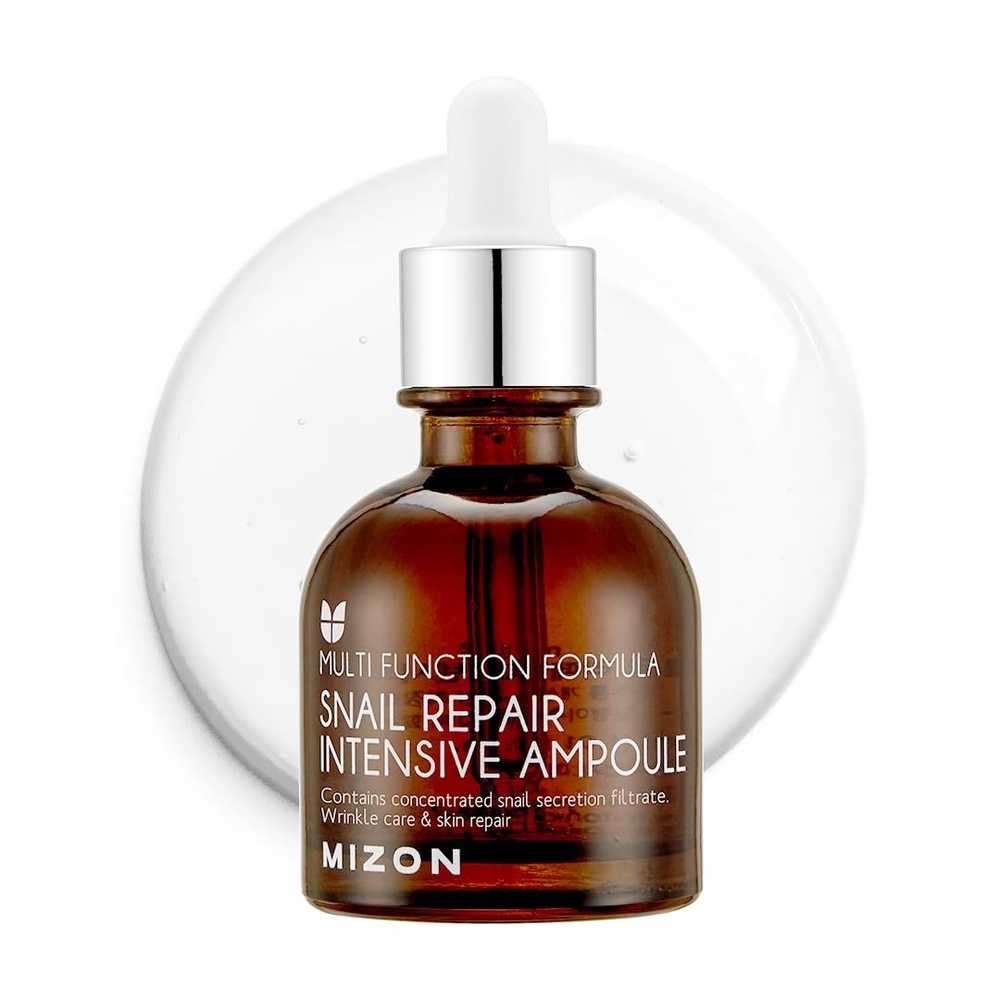 image:imageMIZON Snail Mucin Repair Ampoule Korean Snail Serum with Hyaluronic Acid Peptides amp Vitamin E Hydrating Snail Skincare for Elasticity amp Glass Skin Look 101 fl ozSnail