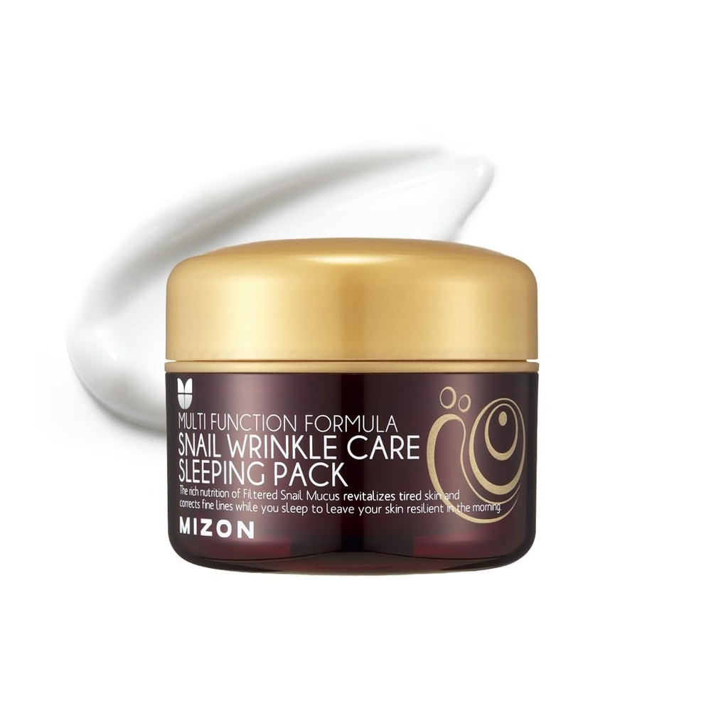 image:imageMIZON Snail Wrinkle Care Sleeping Pack with Snail Mucin Adenosine Shea Butter Overnight Firming Nourishing Mask for Damaged Skin and Fine Lines 27 FL oz