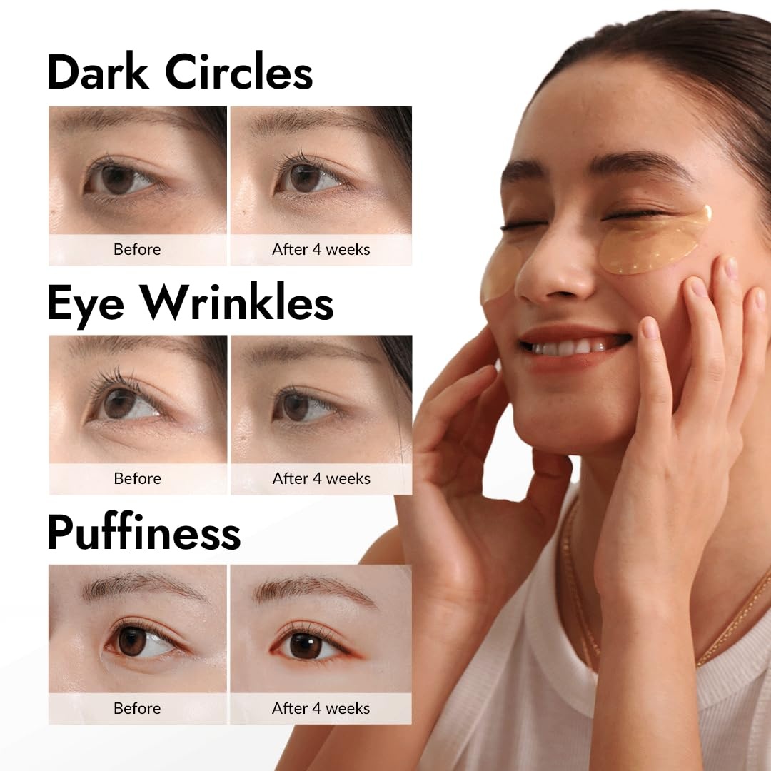 image:imageMIZON 24K Gold and Snail Mucin Hydrogel Under Eye Patches for Puffy Eyes Dark Circles Moisturizing Fine Lines Korean Skincare Pack of Pack of 2 120 PairsGold Snail