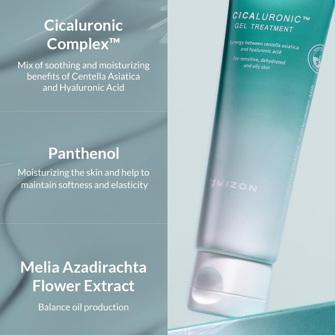 image:imageMIZON Cicaluronic GEL Treatment with Centella Asiatica Hyaluronic Acid Vitamin B5 86 Natural Ingredients Mositurizing Soothing Korean Skincare 50ml169fl oz