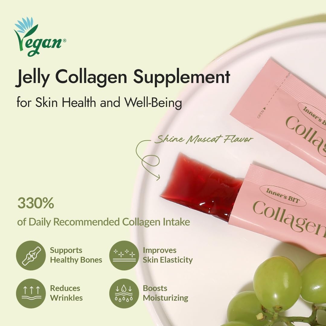 image:imageMIZON INNERSBIT Collagen Jelly 330014 Sticks Vegan Korean Jelly Stick Snack with Vitamin C Hyaluronic Acid Biotin amp Glutathion for Skin Halal Certified2 Pack