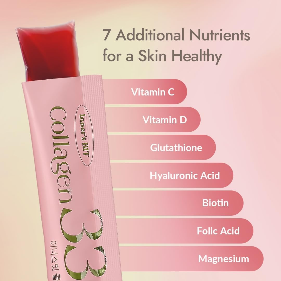 image:imageMIZON INNERSBIT Collagen Jelly 330014 Sticks Vegan Korean Jelly Stick Snack with Vitamin C Hyaluronic Acid Biotin amp Glutathion for Skin Halal Certified1 Pack