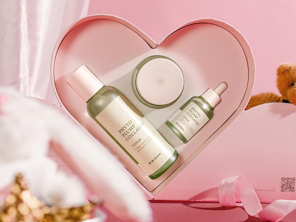 image:imageMIZON Special Edition Gift Set Phyto Collagen Line Toner 507oz Serum 101oz Day Cream 169oz Vegan Collagen Skincare Set Vegan Kit