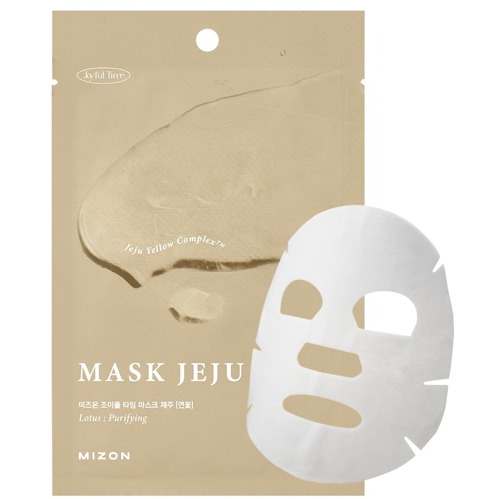 image:imageMIZON Joyful Time Jeju Face Mask Heartleaf Koren Full Face mask Nonsticky Boosts Hydration with Jeju Yellow Complex10 PCSLotus