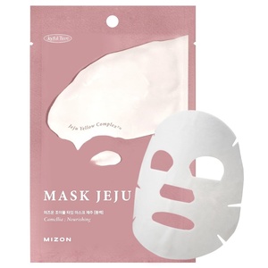 image:imageMIZON Joyful Time Jeju Face Mask Heartleaf Koren Full Face mask Nonsticky Boosts Hydration with Jeju Yellow Complex10 PCSCamellia